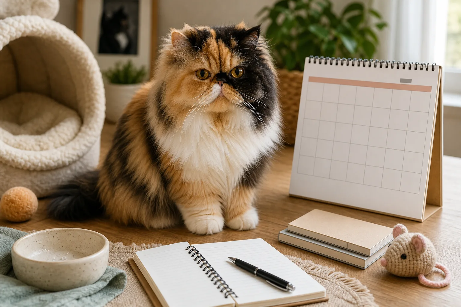 Cat Care Calendar editorial image