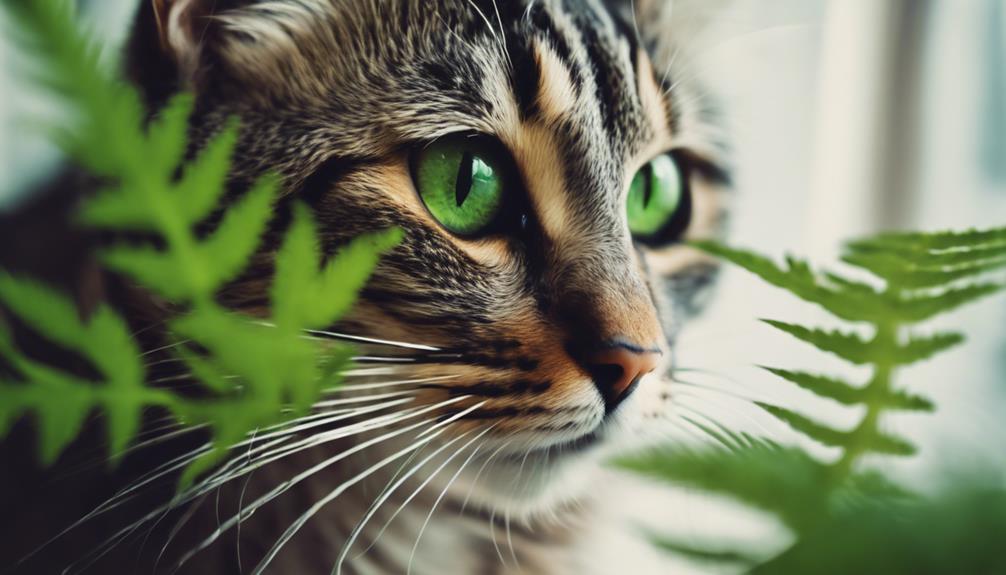 cat eating toxic plants