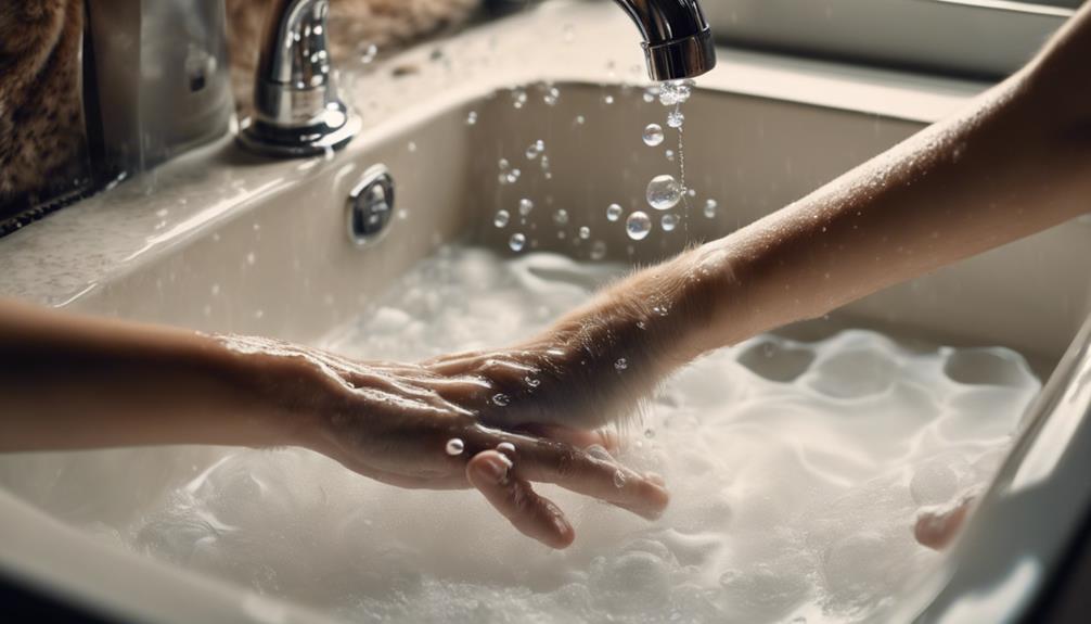 cat paw cleaning method