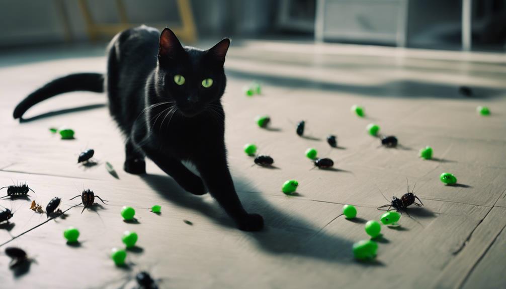 cats hunting household pests