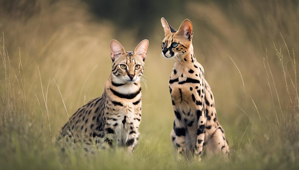comparing two exotic cats