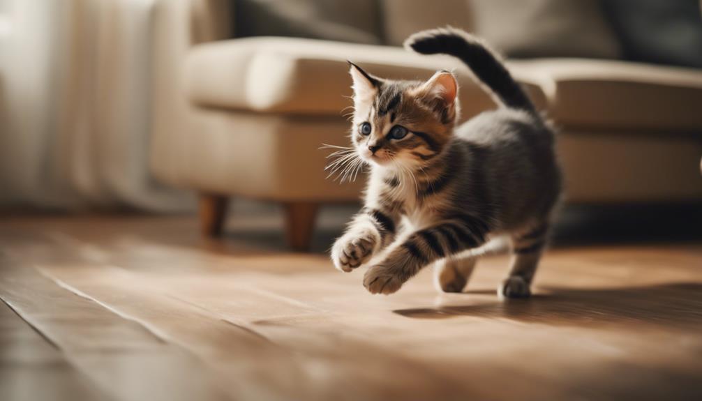 exploring kitten tail chasing