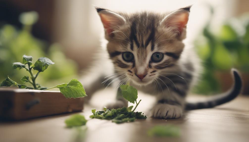 inviting kittens to play