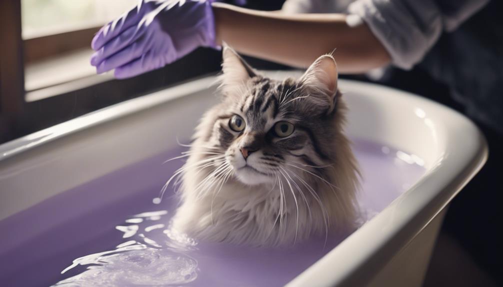 How to give a cat a flea bath without getting scratched