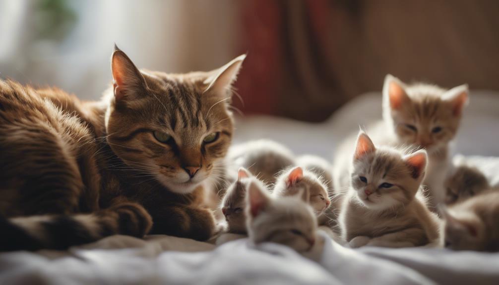 watching over pregnant cat